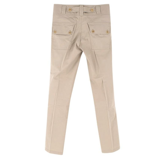 Prada Nude Cotton Straight Leg Trousers