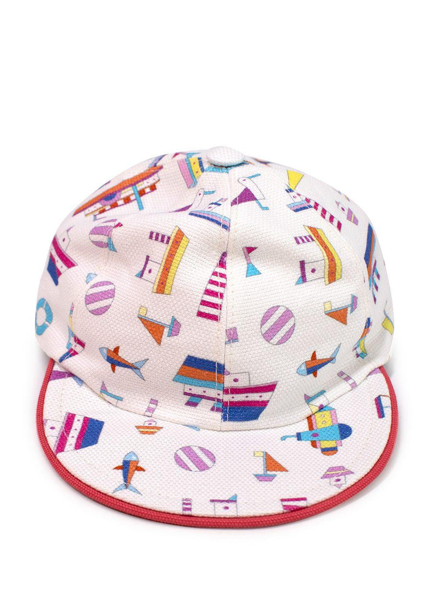 Hermes White Canvas Petit Chalutier Kid's Cap