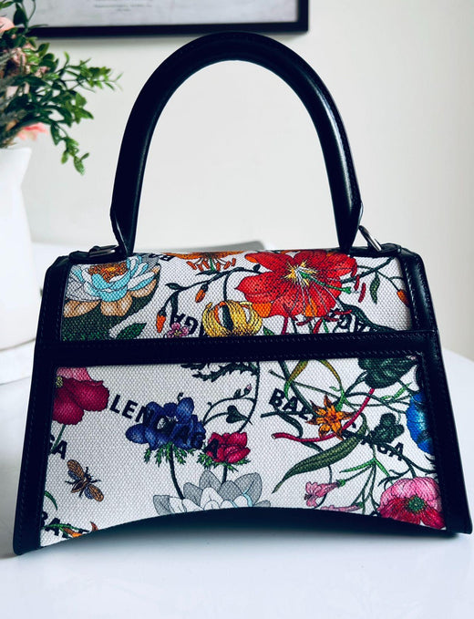 x Balenciaga Hacker Project Flora canvas Hourglass bag