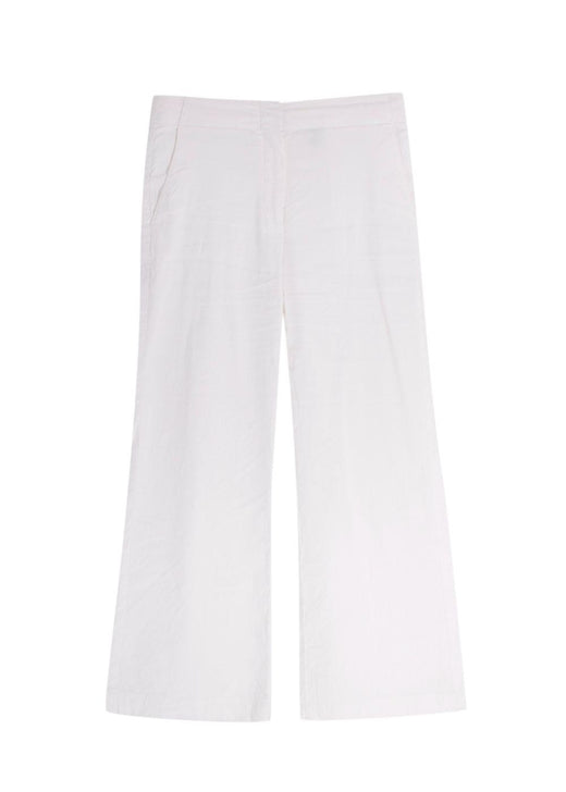 Theory White Linen Blend Cropped Trouser