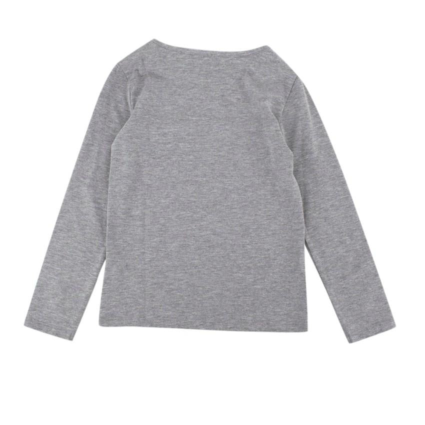 Lili Gaufrette Grey Long Sleeve Kitten Pocket T-Shirt