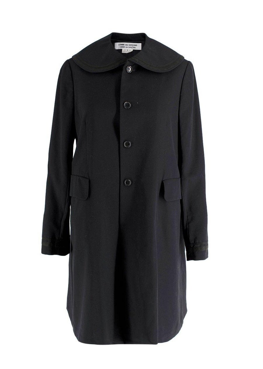 Comme Des Garcons Black Coat with Peter Pan Collar