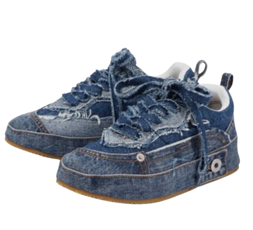 Deconstructed Denim Sneakers