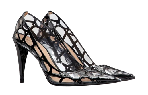 Valentino Black VLogo PVC Heels