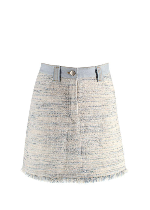 Sandro Blue Bertille Tweed Mini Skirt