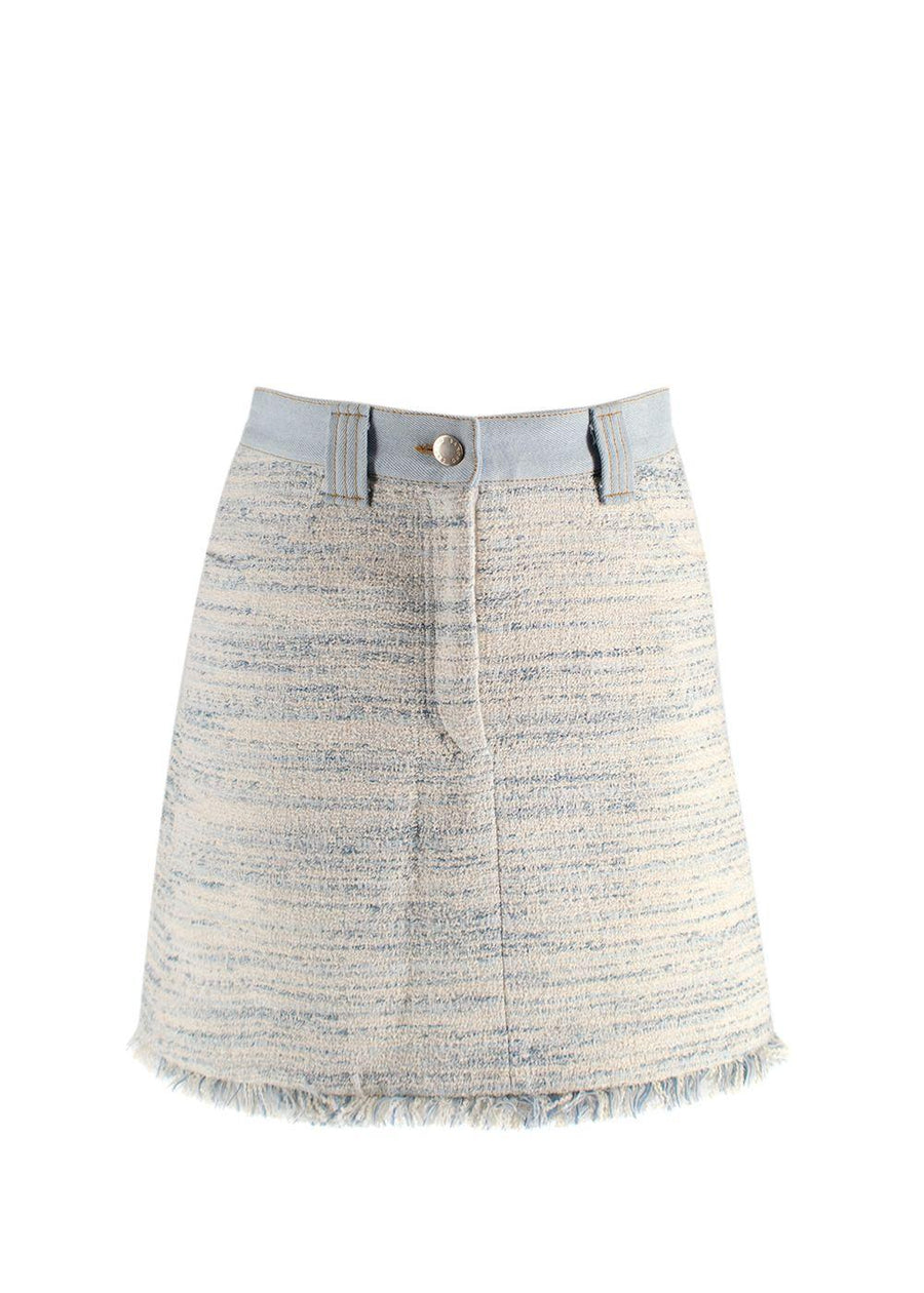 Sandro Blue Bertille Tweed Mini Skirt