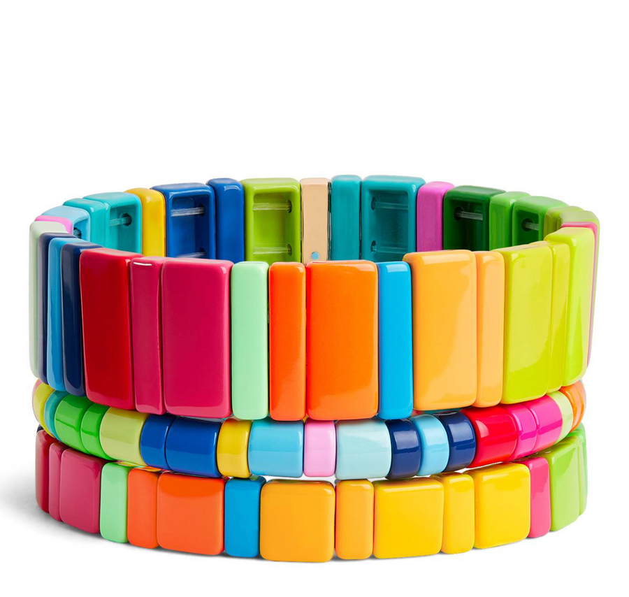 Roxanne Assoulin Rainbow Brite Set of Three Enamel Bracelets