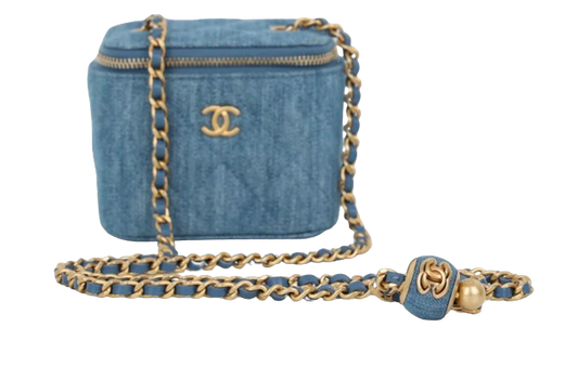 Chanel Blue Denim Coco Crush Vanity Bag