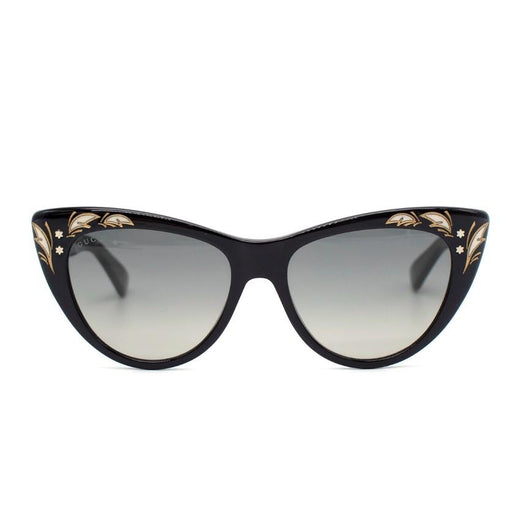 Gucci Black Cat Eye Mother of Pearl Embellished Sunglasses