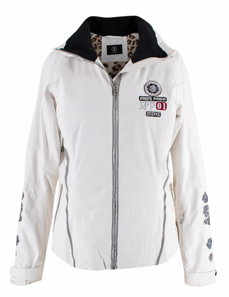 Bogner White Embroidered Ski Jacket