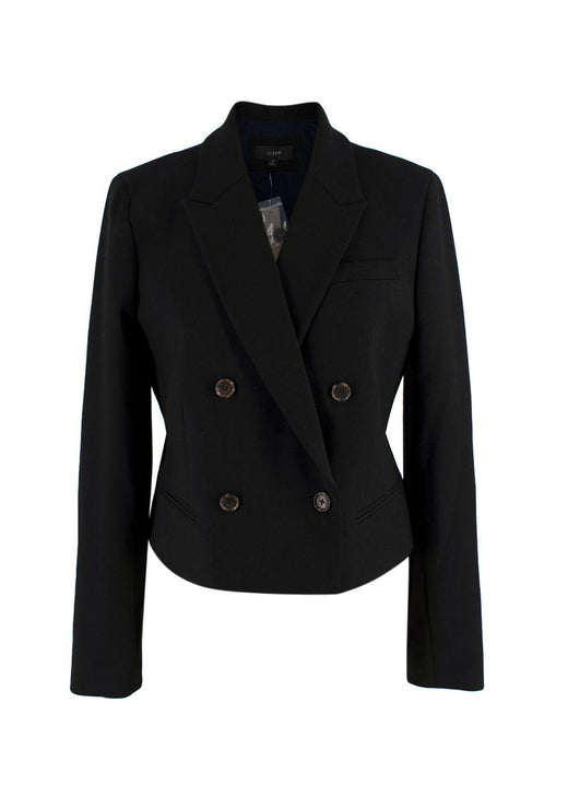 J Crew Black Cropped Double Breasted Blazer