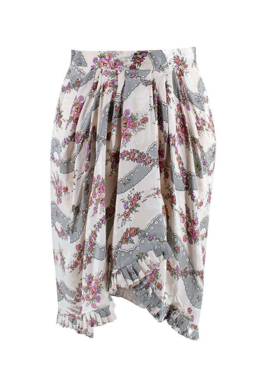 Isabel Marant Floral Print Ruched Asymmetric Skirt