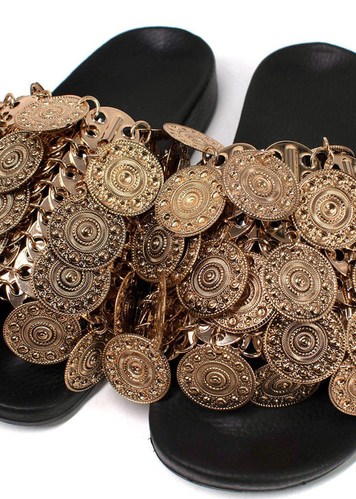Paco Rabanne Tresor embellished leather slides