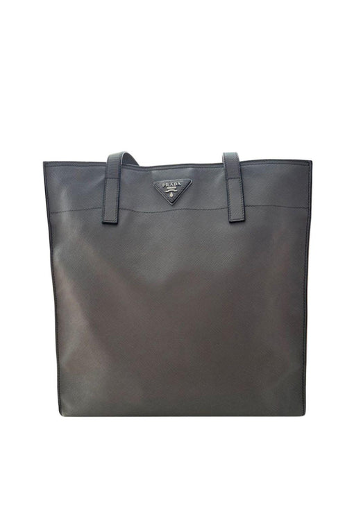 Prada Grey Saffiano Leather Tote Bag