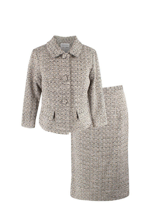 Mikael Aghal Grey Tweed Jacket and Pencil Skirt