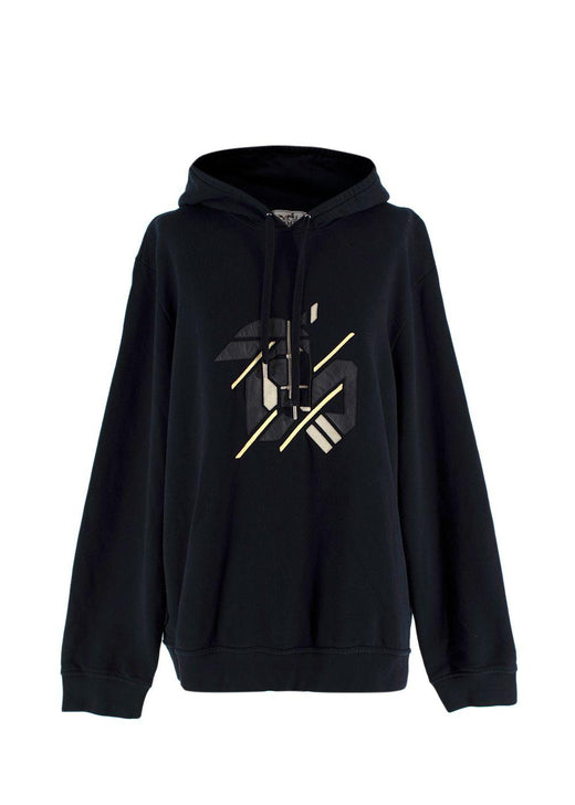 Hermes Noir Hoody with Leather Embroidery