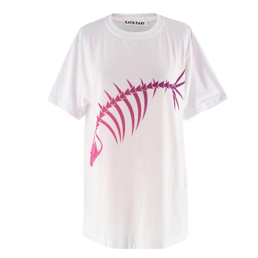 Katie Eary Oversized Ombre Fish Skeleton T-shirt