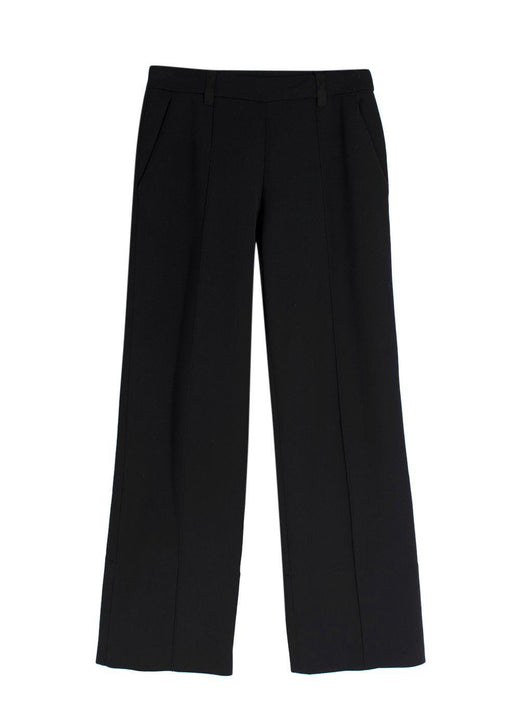 The Row Black Stretch Straight Leg Trousers