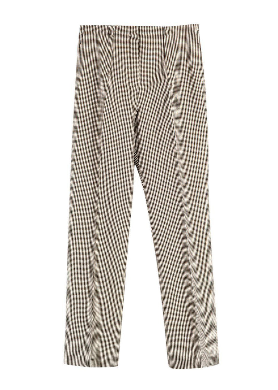 Fendi Brown Houndstooth Wool Trousers