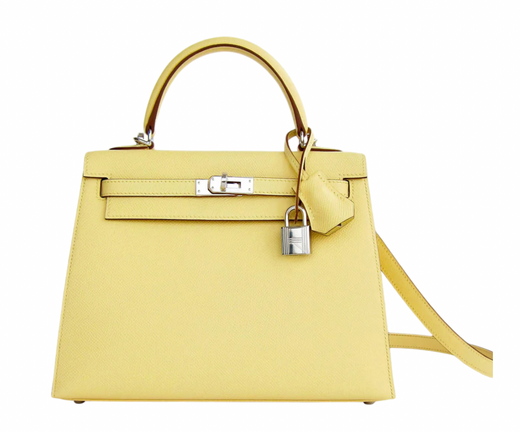 Hermès Jaune Kelly 25 cm in Epsom Leather with Palladium Hardware