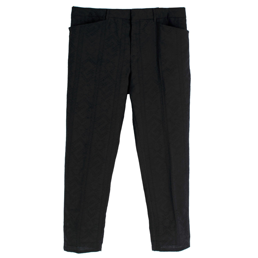Saint Laurent Black Jacquard Tailored Trousers