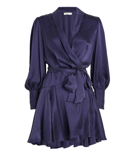 Zimmermann Silk Wrap Mini Dress