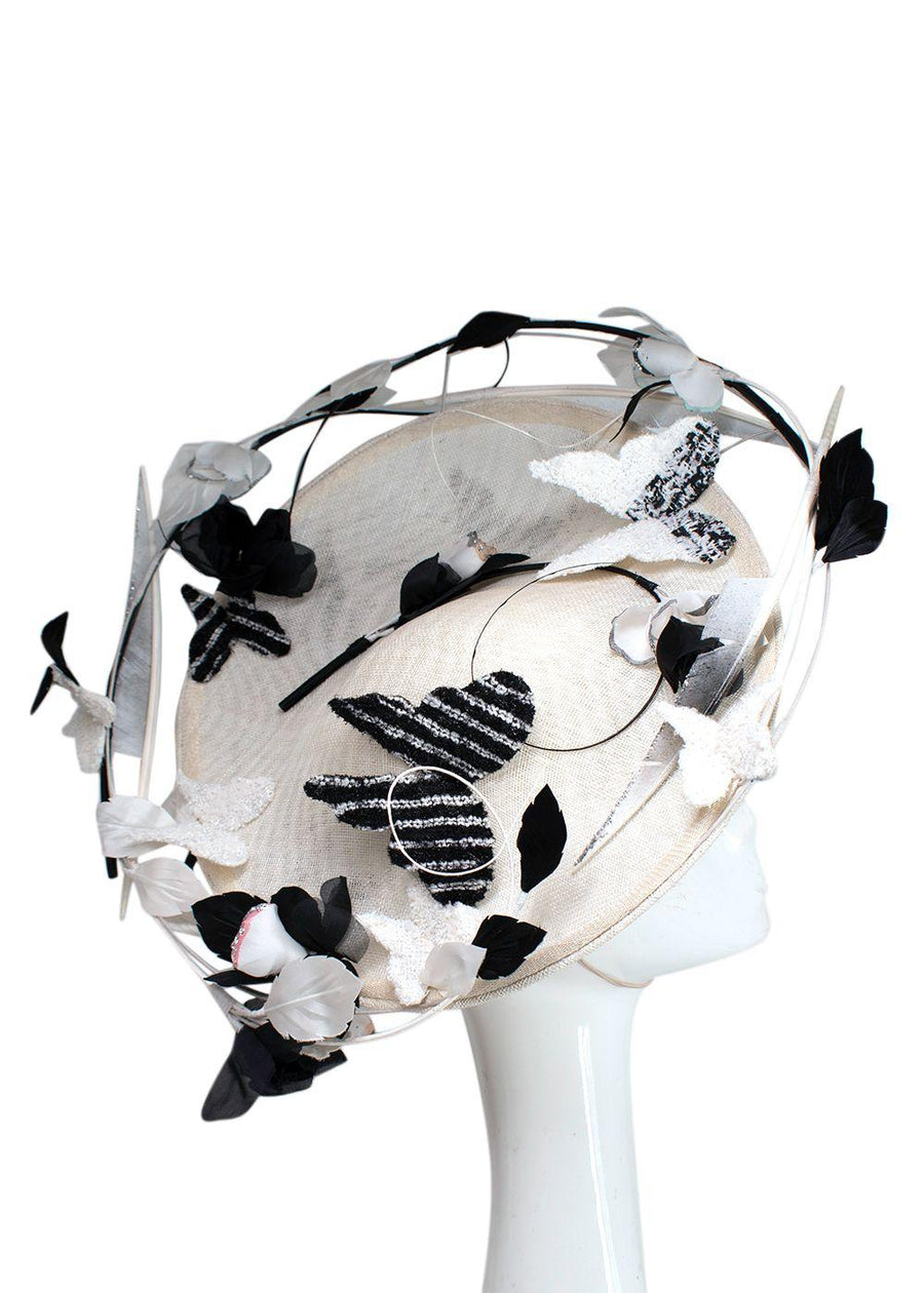 Edwina Ibbotson Cream Woven Floral Hat