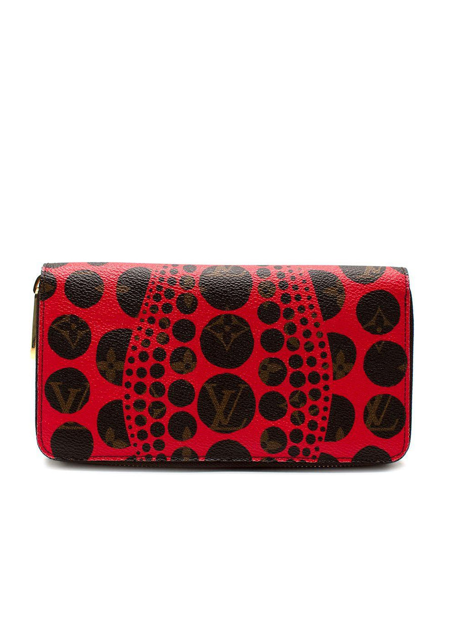 Louis Vuitton Red Monogram Kusama Pumpkin Dots Zippy Wallet