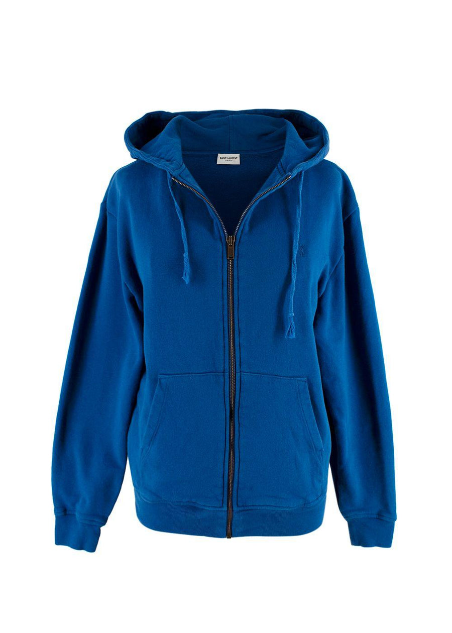 Saint Laurent Blue Zip Up Hoodie