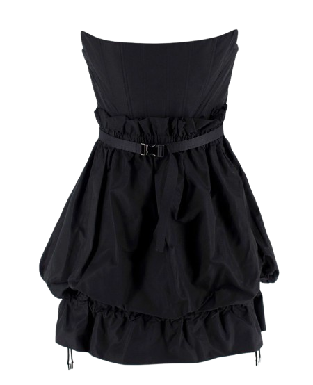 Dior Black Corset Bubble Hem Silk Mini Dress