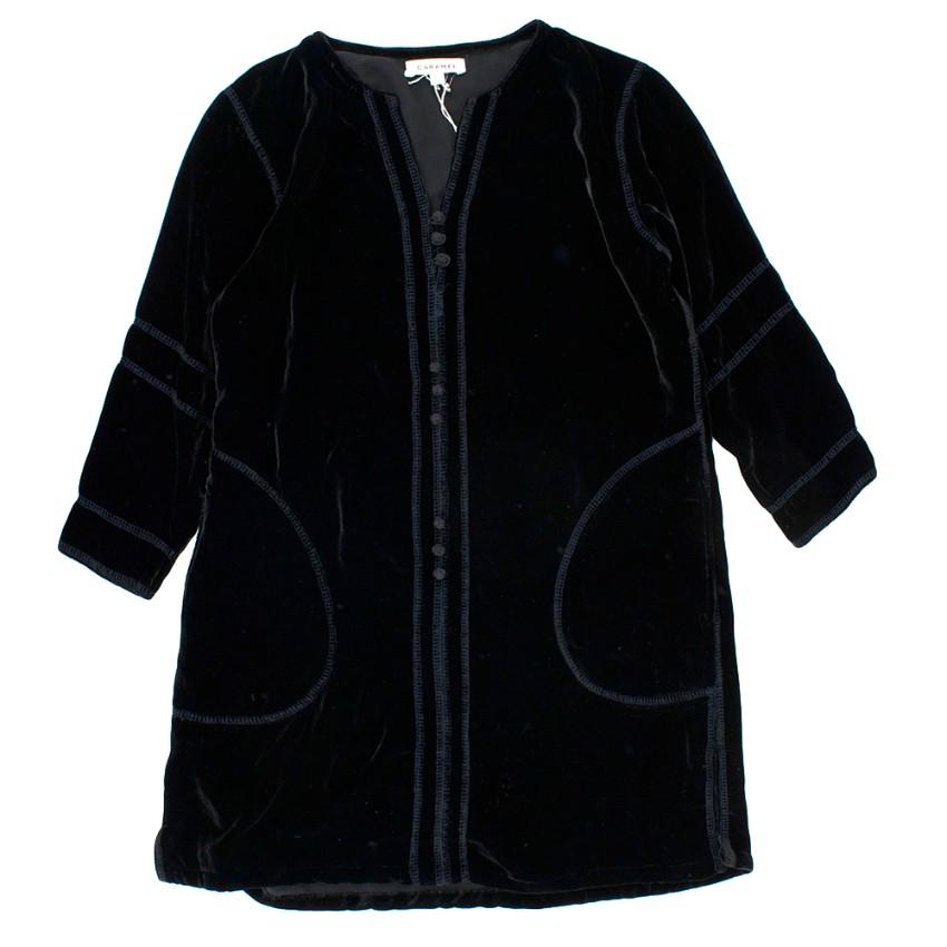 Caramel Delves Kaftan in Black Velvet