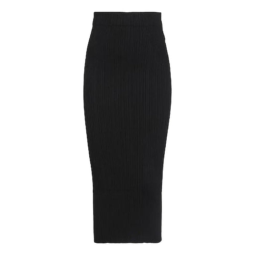 Isabel Benenato Black Stretch Midi Skirt