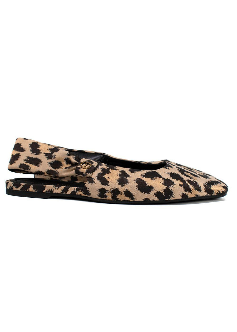 Leopard Print Mizza Slingback Flats