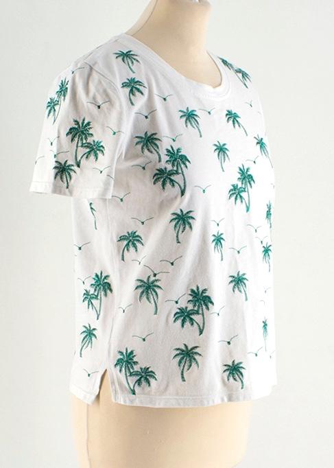 Maje White Tanzanie Palm Tree Tshirt