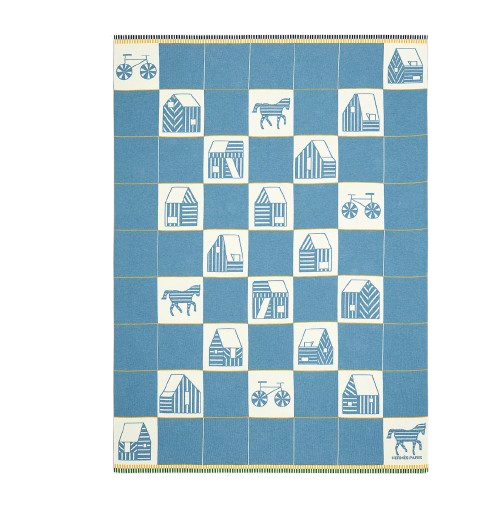 Hermès Bleu Denim Les Cabanes Blanket