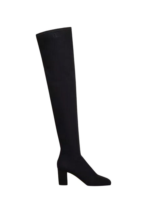 Golden Walk Over the Knee Black Stretch Boots