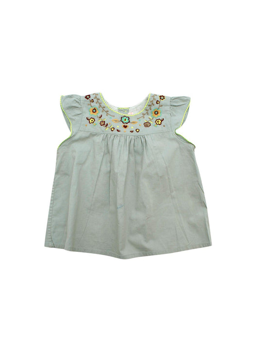 Sea Blue Embroidered Kids 18M Top