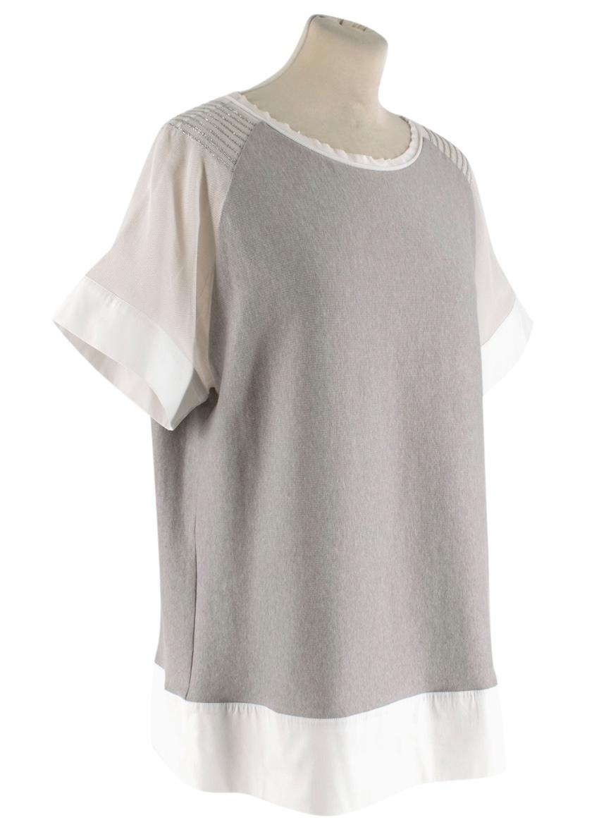 Fabiana Filippi Knit & Mesh Beaded Top