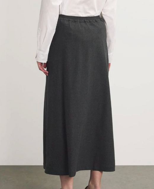 Eskandar Virgin Wool-Cashmere Midi Skirt