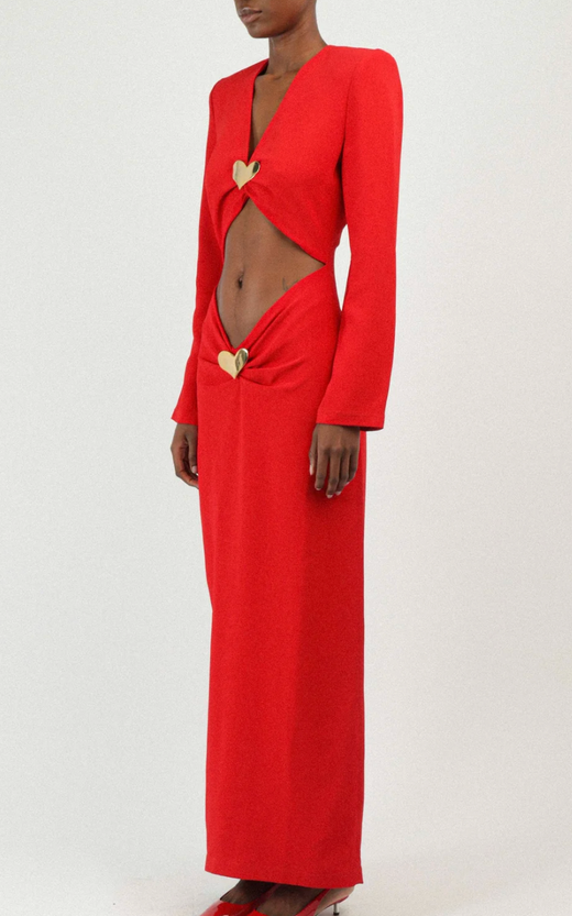 Rowen Rose Lovers Maxi Dress with Heart Jewel Details