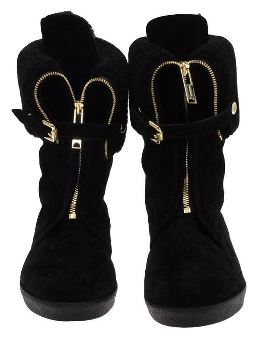Burberry Black Stanmore Shearling Lined Boots