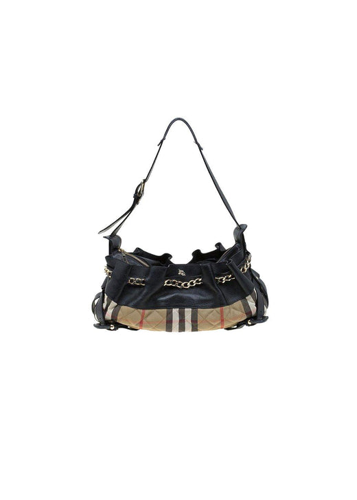 Black Quilted Classic Check Margaret Shoulder Bag