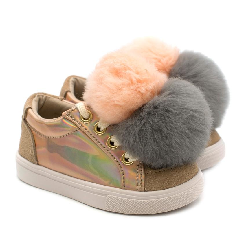 Bimbo Bimba Childrens Sneakers with Pom Poms