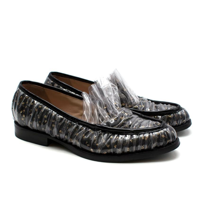 Midnight 00 Black Tulle & PVC Polka Dot Antoinette Loafers
