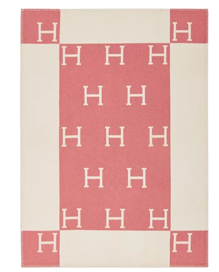Hermes Pink and Cream Avalon Baby Blanket