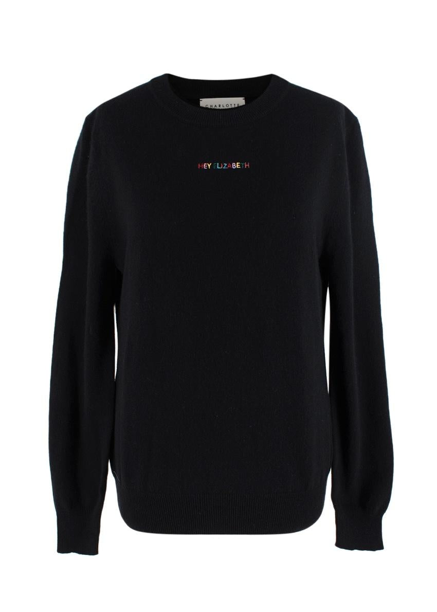 Charlotte Simone Black Cashmere-Blend 'Hey Elizabeth' Sweater