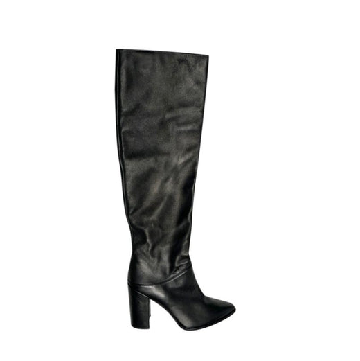 Stuart Weitzman Black Leather Point Toe Knee Boots