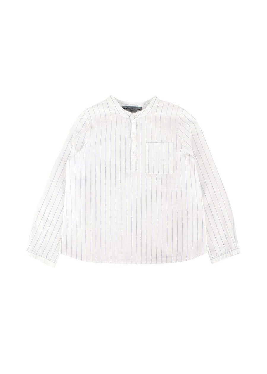 Kids 6Y White Striped Cotton Shirt