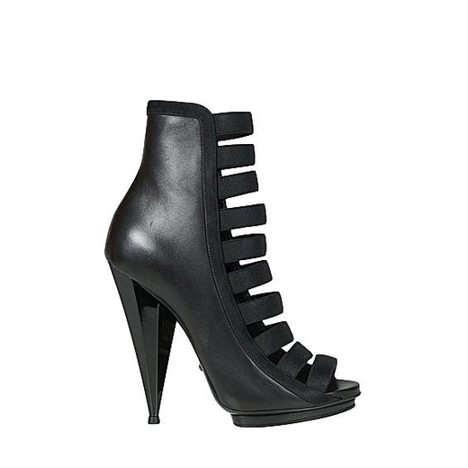 Gucci Black Strappy Cone Heel Booties