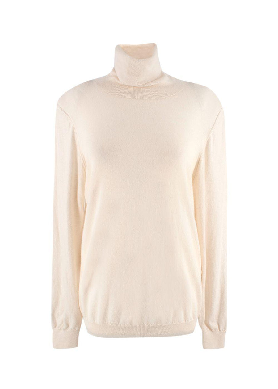 LouLou Studio Cream Wool Turtleneck Sweater